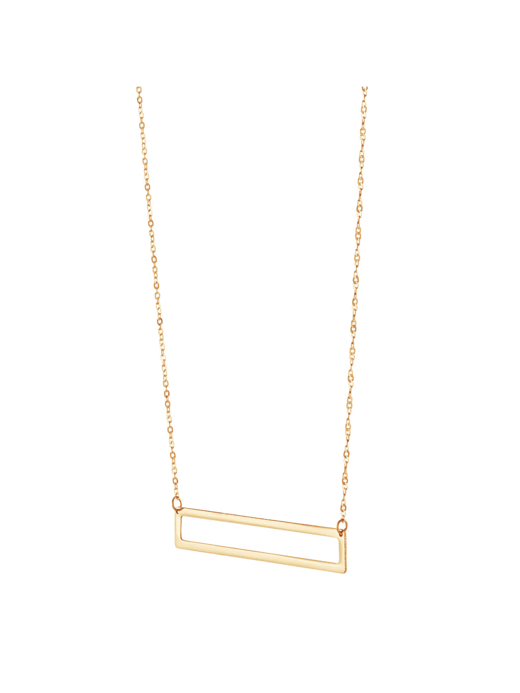 Rectangular Bars Pendant Necklace in 14kt Yellow Gold, 18" H383507