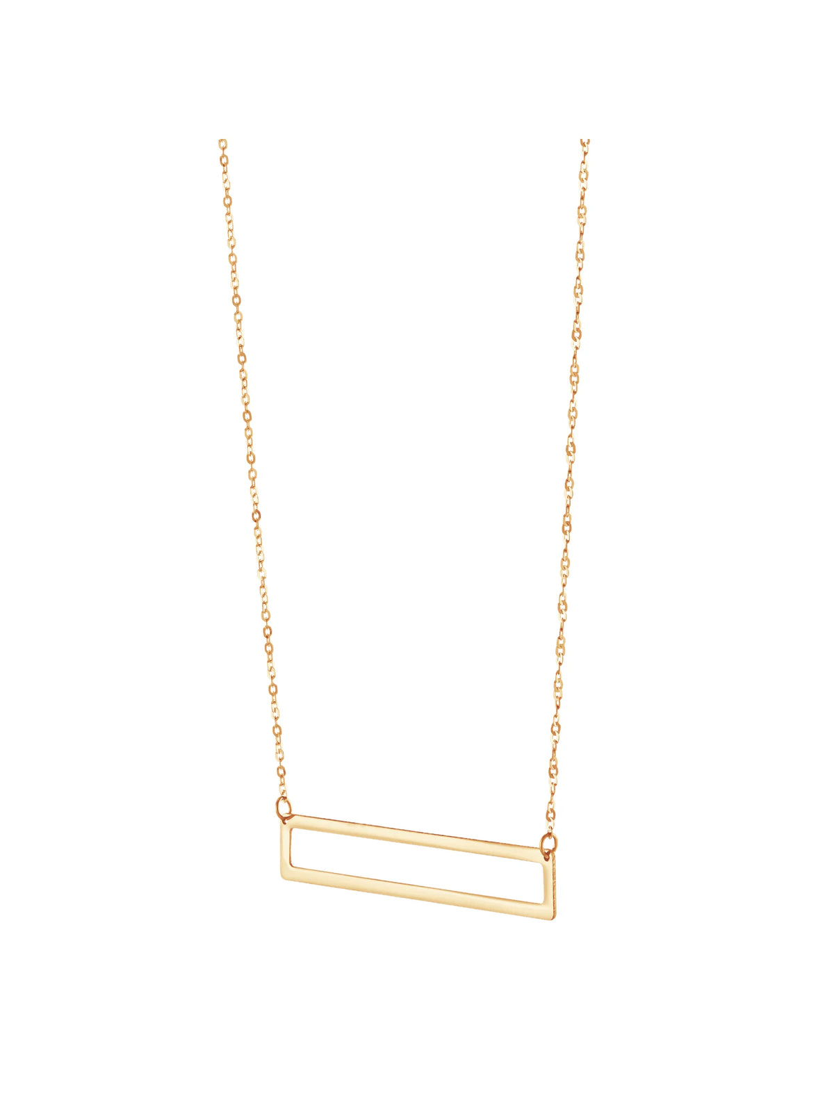 Rectangular Bars Pendant Necklace in 14kt Yellow Gold, 18" H383507