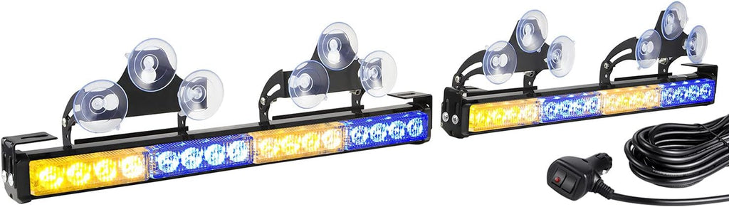 2 in 1 Blue LED Traffic Advisor Strobe Light Bar Pack of 2 P700971