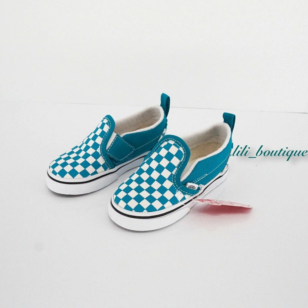 Checkerboard Slip-On V (Caribbean Sea/True White) Q355