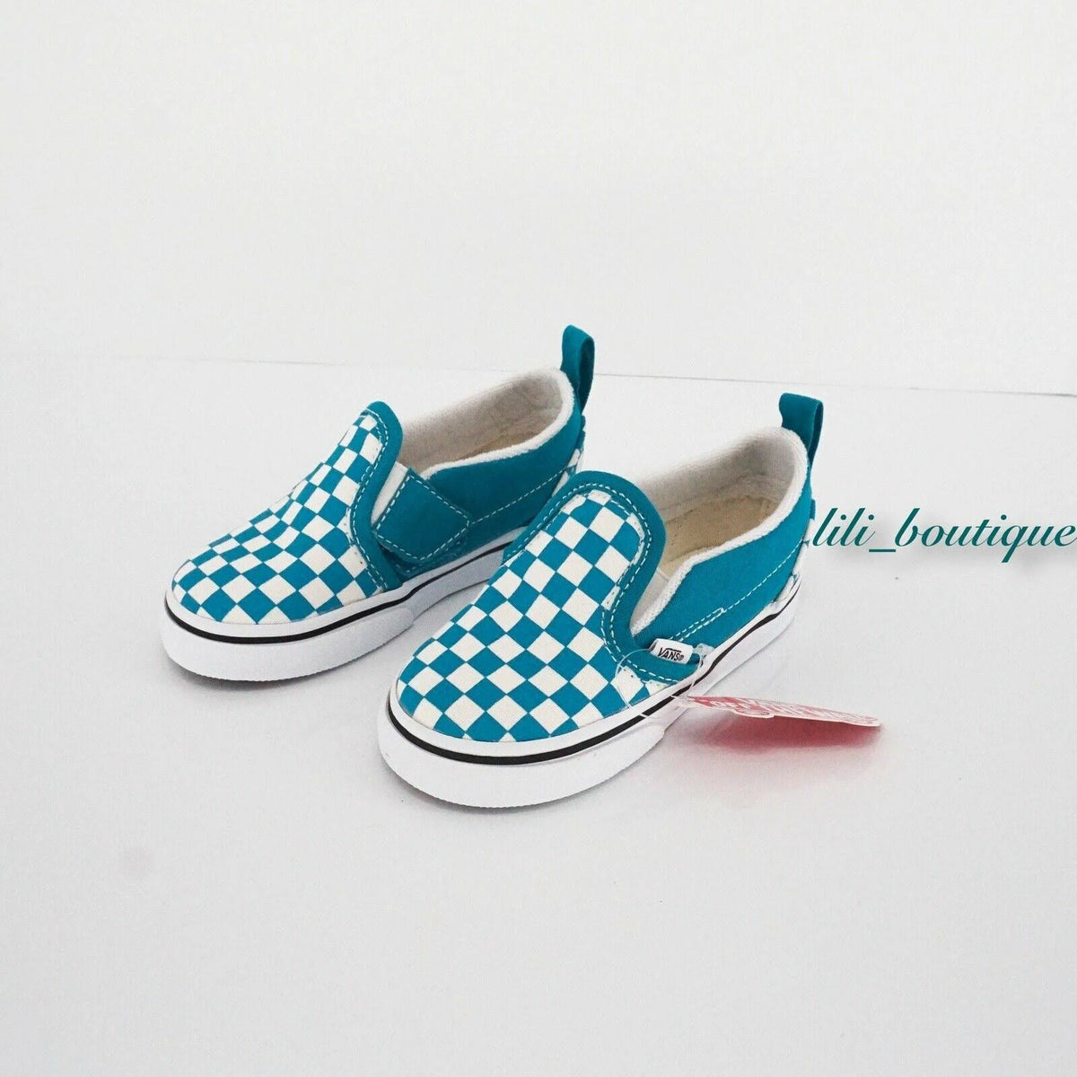 Checkerboard Slip-On V (Caribbean Sea/True White) Q355