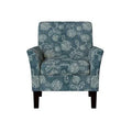 20x22 Armchair Caribbean Blue Creamy White Floral S564