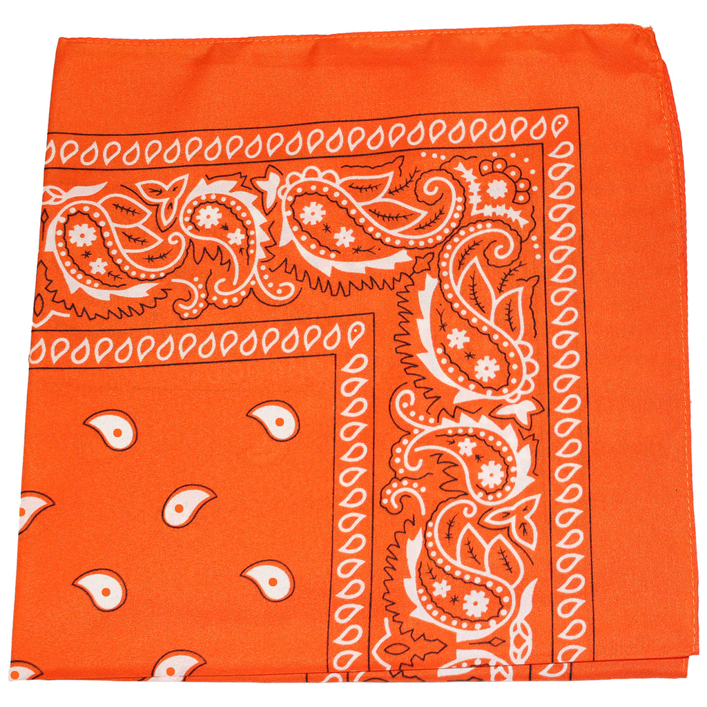 Orange 100% Polyester Bandanas - 72 Pack N11633