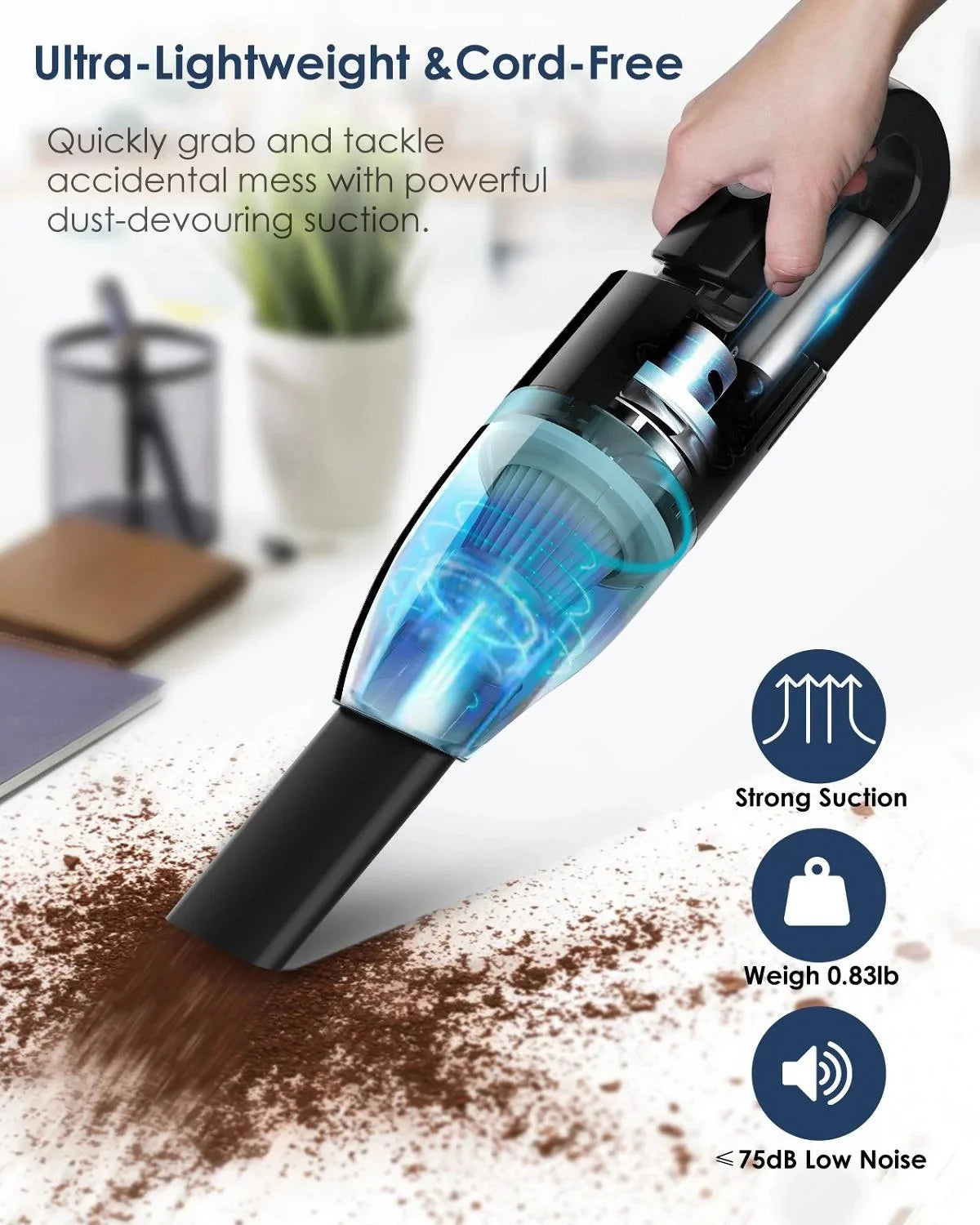 Cordless Handheld Vacuum Cleaner 6500Pa with Multi-Nozzles M679732