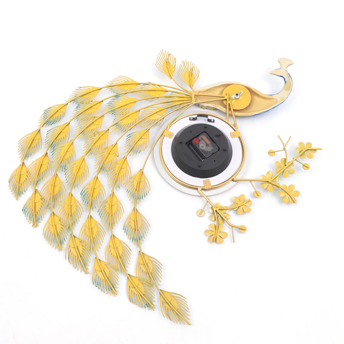 Peacock Wall Clock 3D Metal 8.26" F128