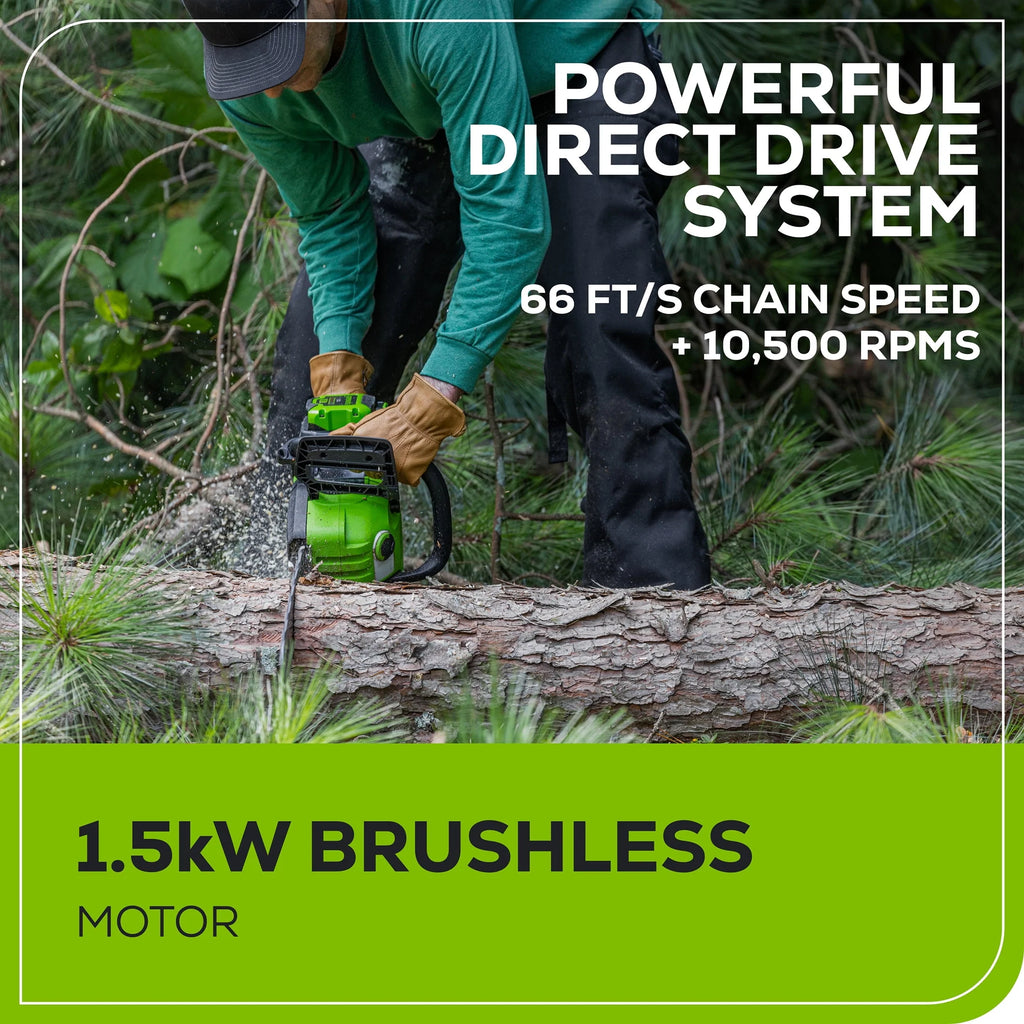 60V Brushless Chainsaw with 2.5 Ah Battery & Charger S913