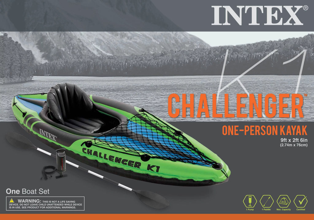 1-Person Inflatable Kayak with Oars and Pump P9987