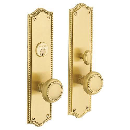 Satin Brass and Brown Dummy Handleset Trim Set P53071