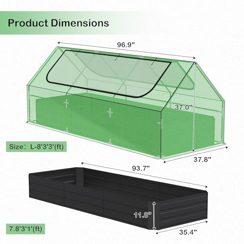 Galvanized Raised Garden Bed with Metal Planter Box H11310