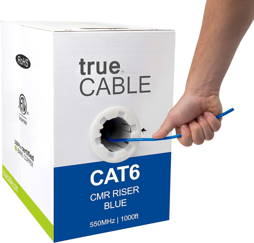 1000ft Black 23AWG 4 Pair Solid Bare Copper Bulk Ethernet Cable L661614
