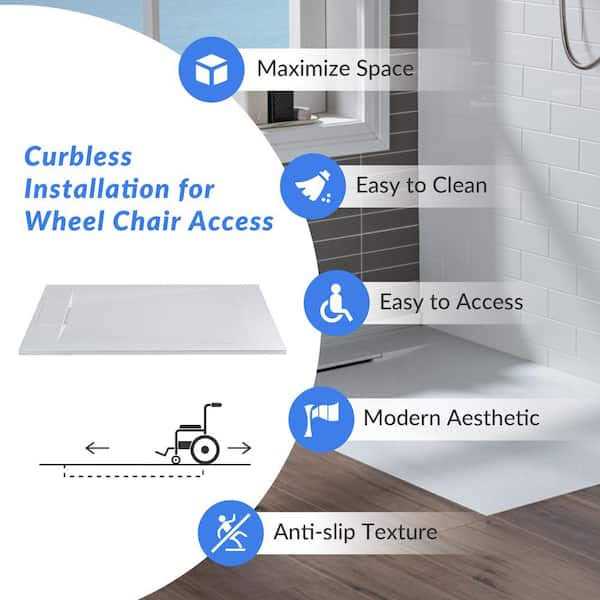 White Low Profile Shower Pan Base I414