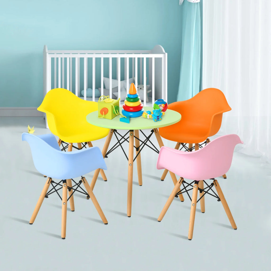 5-Piece Kids Dining Table & Chair Set with 4 Chairs U3821
