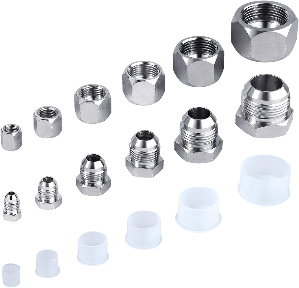 64pcs JIC 37° Flare Cap & Plug Kit Galvanized Steel U246