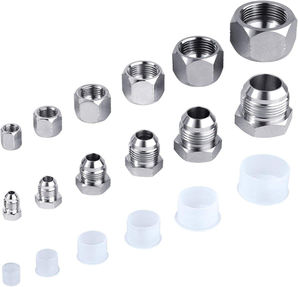 64pcs JIC 37° Flare Cap & Plug Kit Galvanized Steel U246