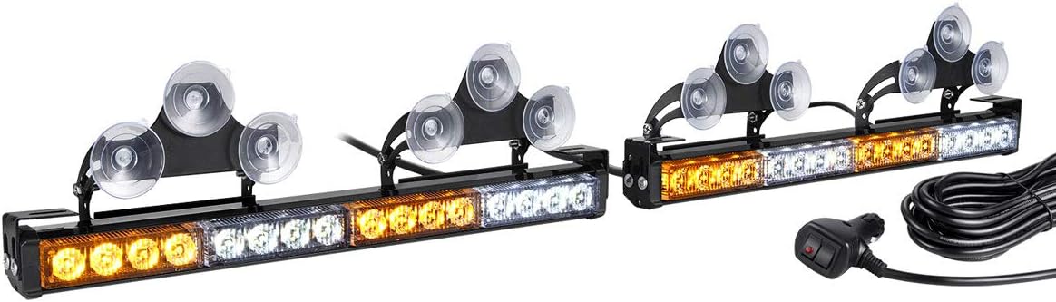 2 in 1 Blue LED Traffic Advisor Strobe Light Bar Pack of 2 P700971
