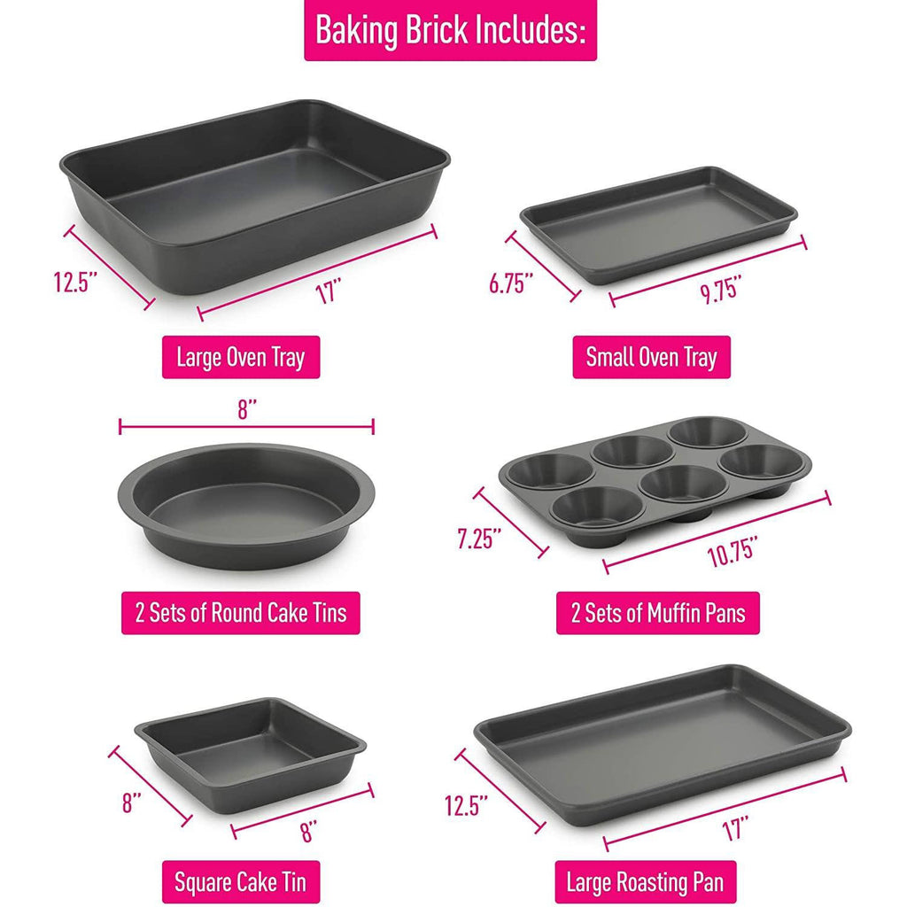 8 Piece Nonstick Carbon Steel Baking Pan Set X606