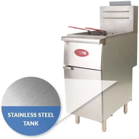 Commercial Gas Floor Fryer 40 lb. Capacity Natural Gas N594