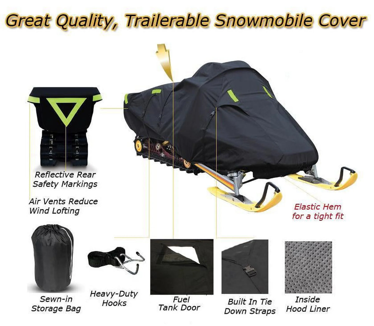 Trailerable 600 Denier Snowmobile Cover J704