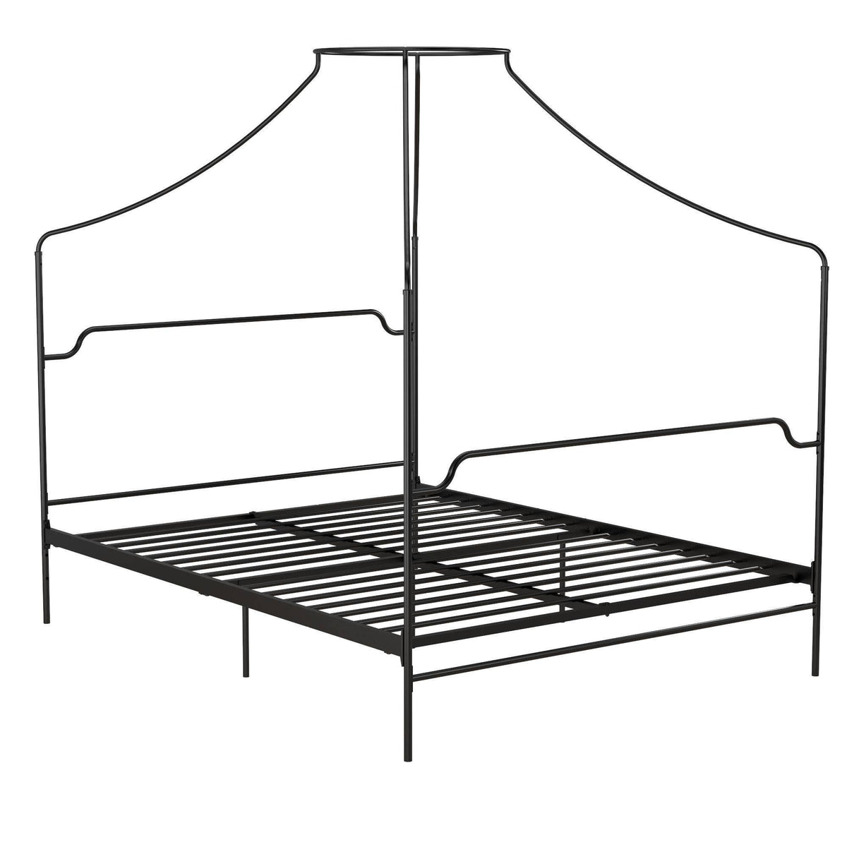 Black Metal Canopy Queen Size Bed Z165435
