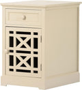 Navy Blue Antique End Table with Drawer and Storage Cabinet T344512