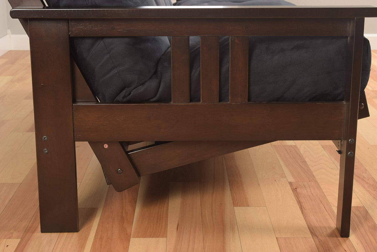 Full Futon with Linen Charcoal Mattress and Storage Drawers E3661