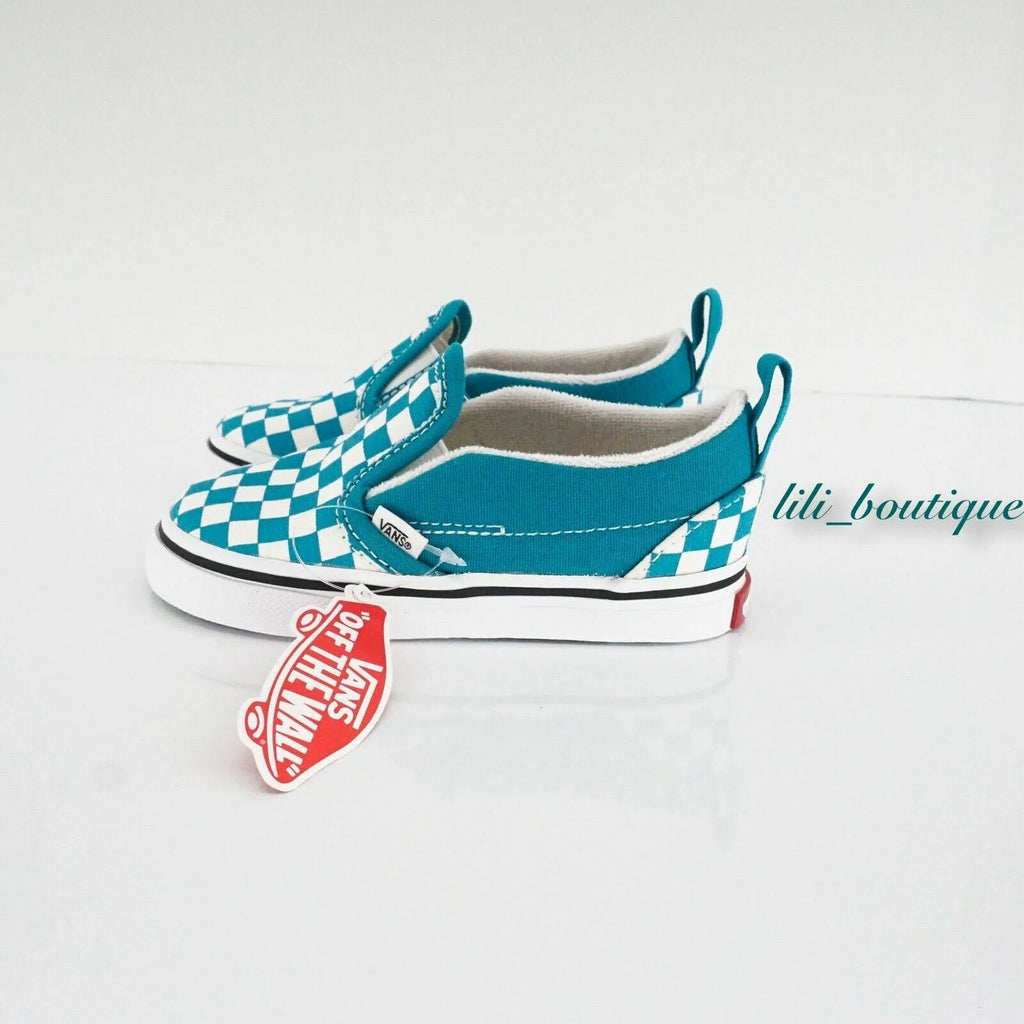Checkerboard Slip-On V (Caribbean Sea/True White) Q355