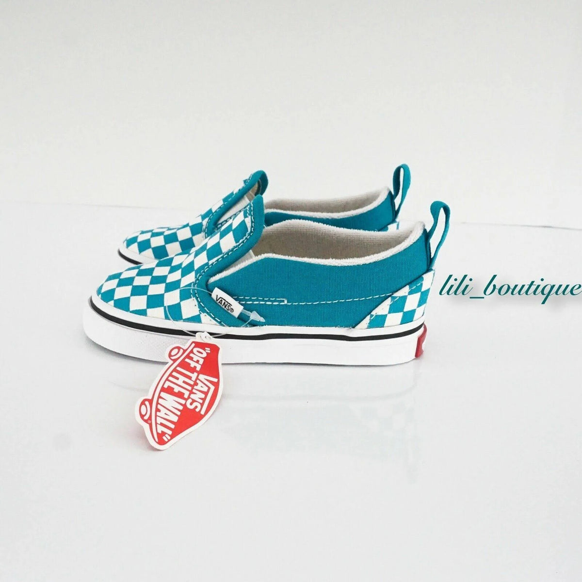 Checkerboard Slip-On V (Caribbean Sea/True White) Q355