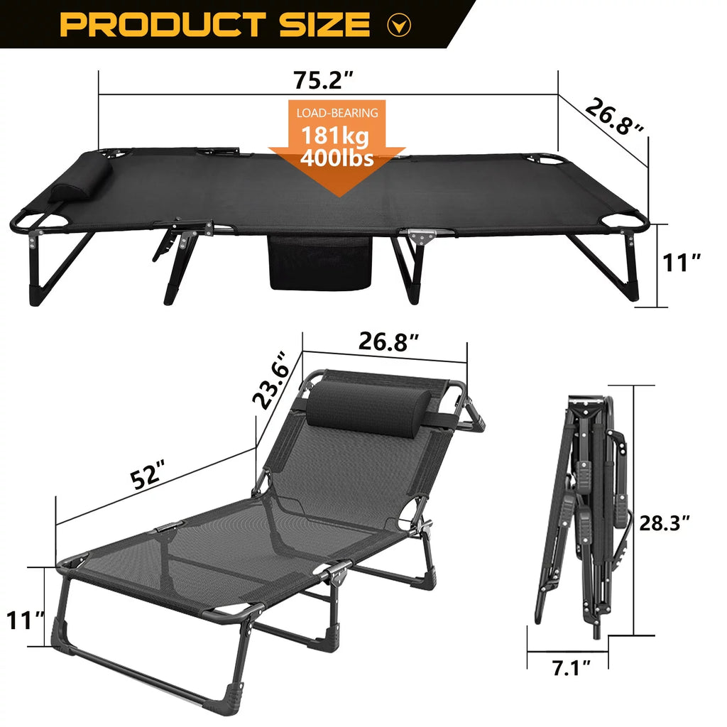 Folding Camping Cot with Pillow & Mattress D71229