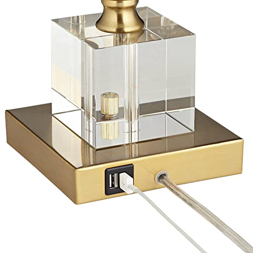 Modern Brass Metal Crystal Table Lamp with USB Port V317