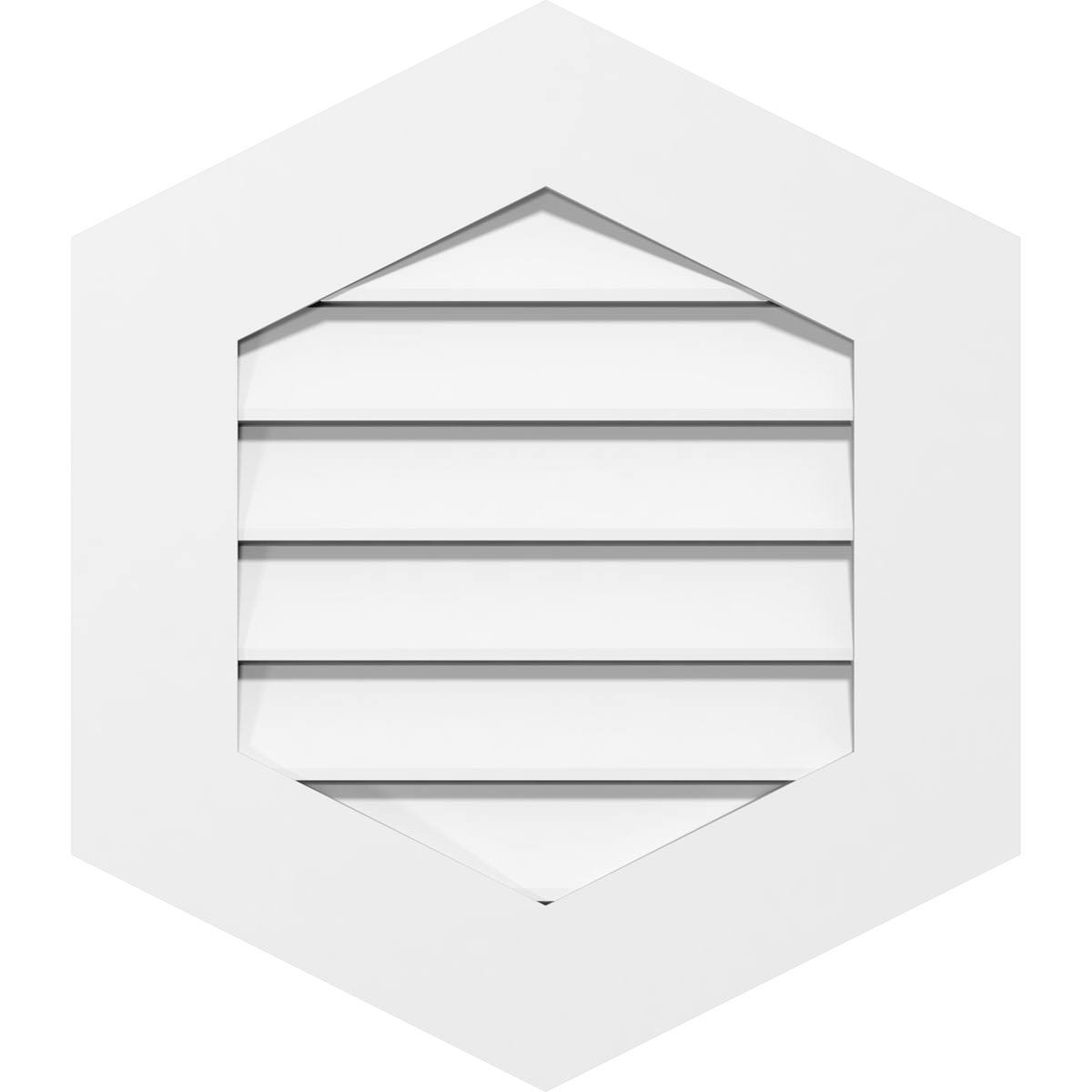 18x22W x 28x22H Vertical Peaked Surface Mount PVC Gable Vent K2110