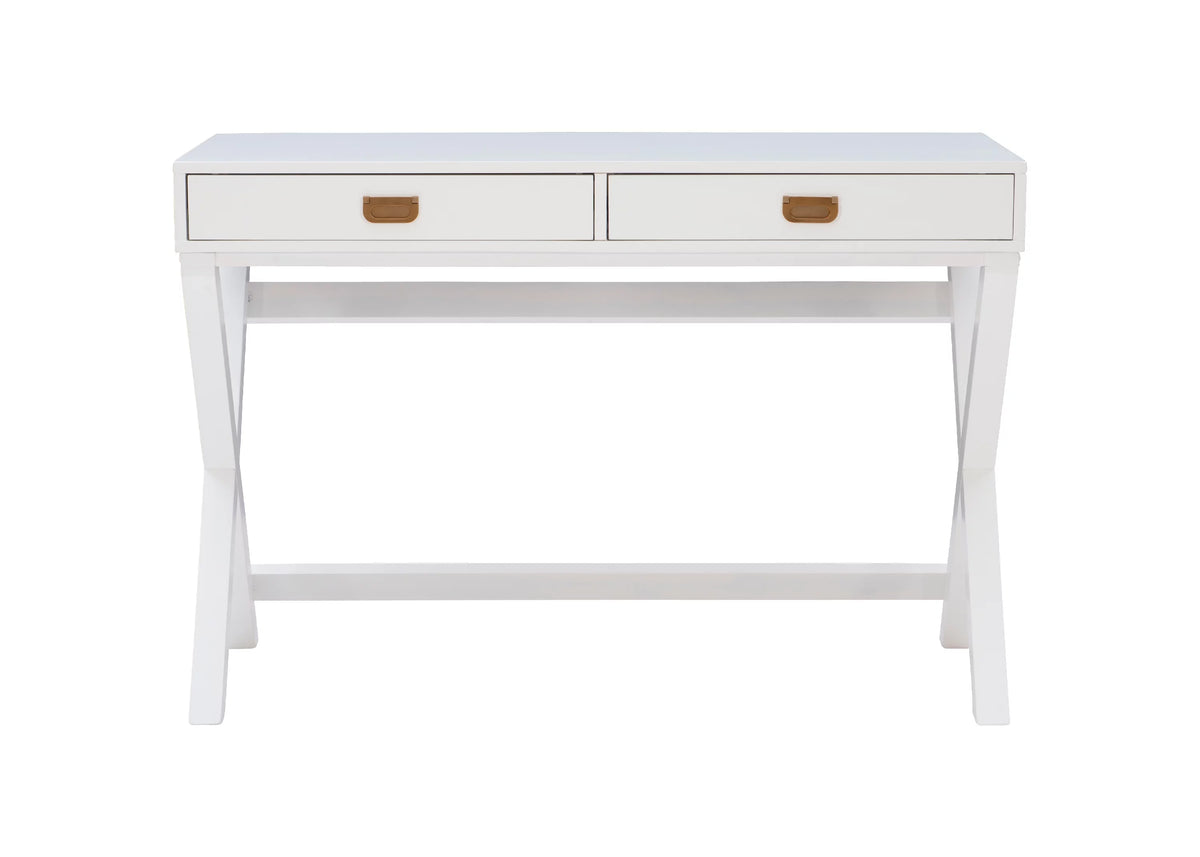 2-Drawer White Writing Desk S834284