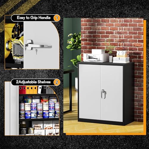 72” Black Metal Storage Cabinet with Lock Z744119