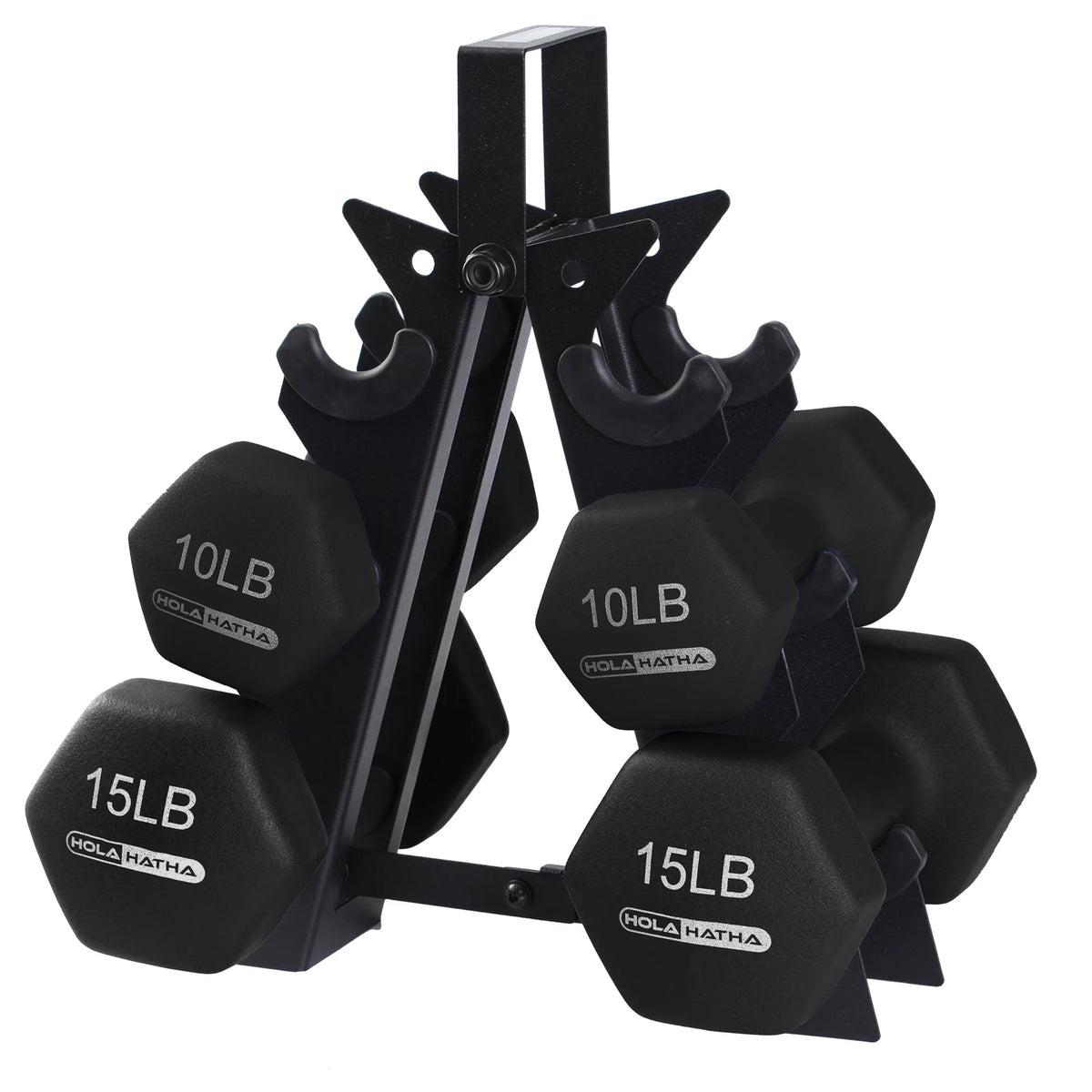5, 10, and 15 lb Neoprene Dumbbell Set & Rack N3407