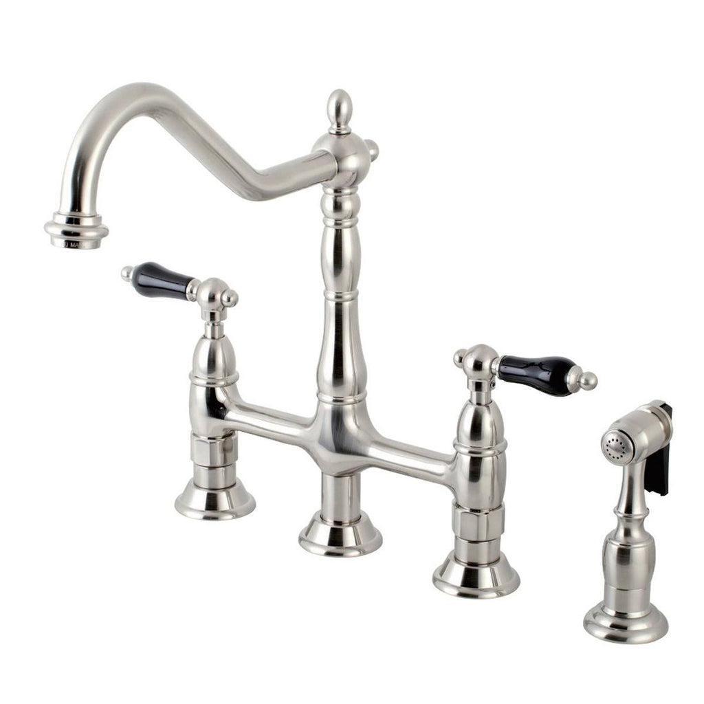 Bridge Kitchen Faucet with Brass Sprayer, Polished Brass B418533