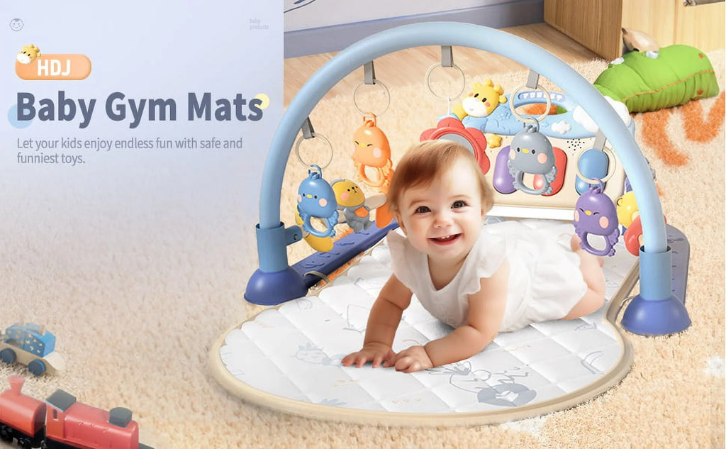 Purple Baby Gym Mat with Side Rails and Toys P90200