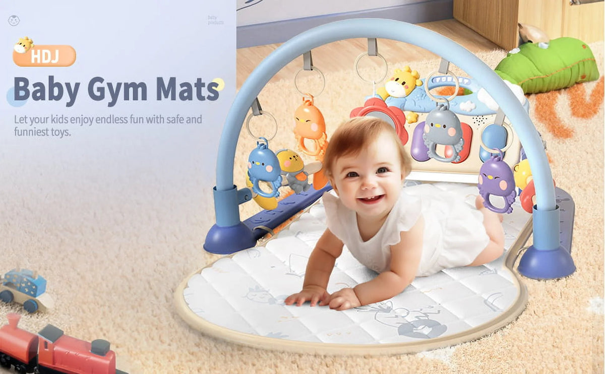 Purple Baby Gym Mat with Side Rails and Toys P90200