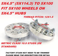 2 Pieces 20mm Hub Centric Wheel Adapters 5x114.3 to 5x100 67.1 to 54.1mm Center Bore 12x1.5 Thread Pitch N406528