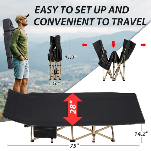 Folding Camping Cot with Large Pocket I5414
