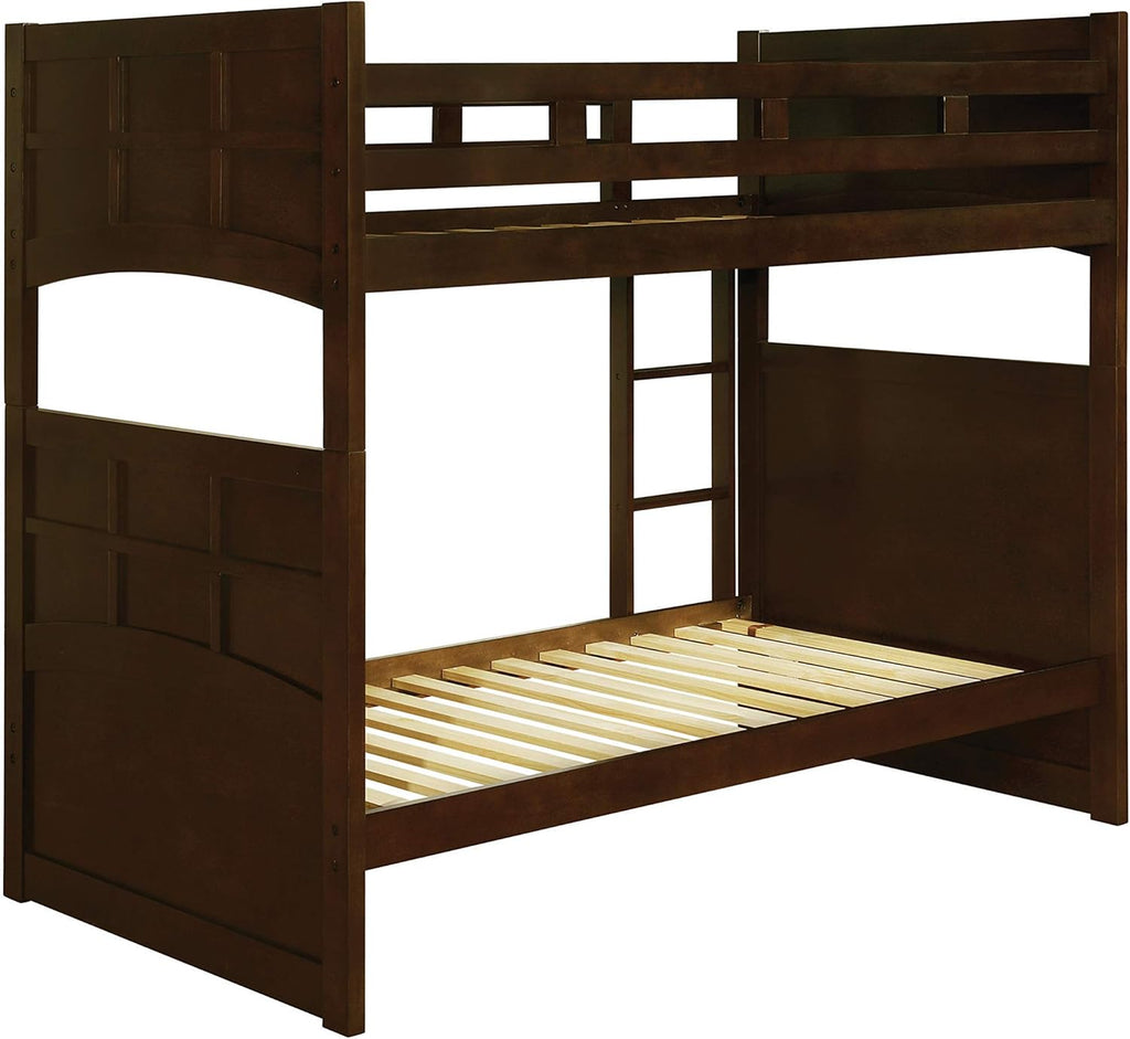 Cappuccino Twin Over Twin Bunk Bed T93389