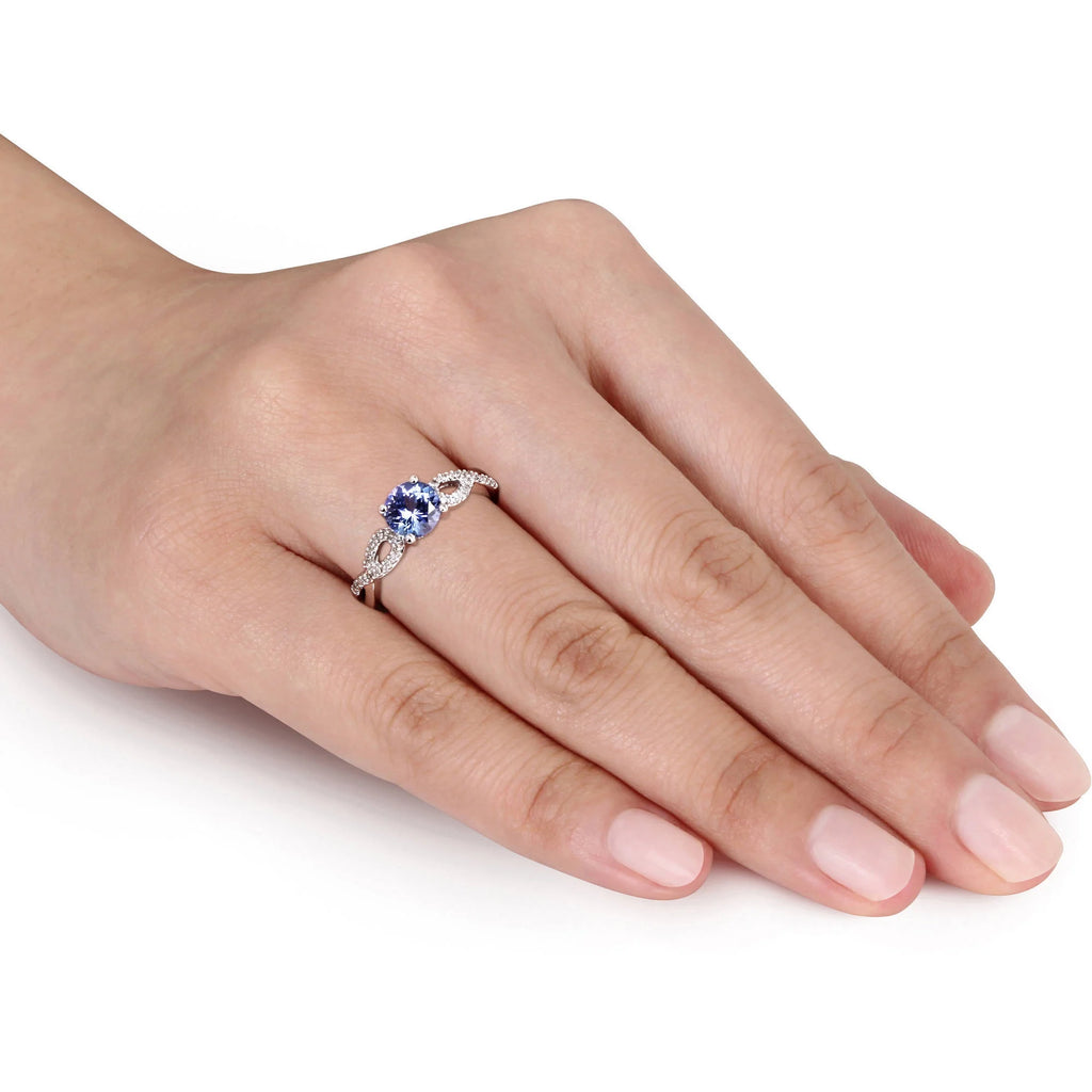 10kt White Gold Tanzanite Diamond Engagement Ring C16186