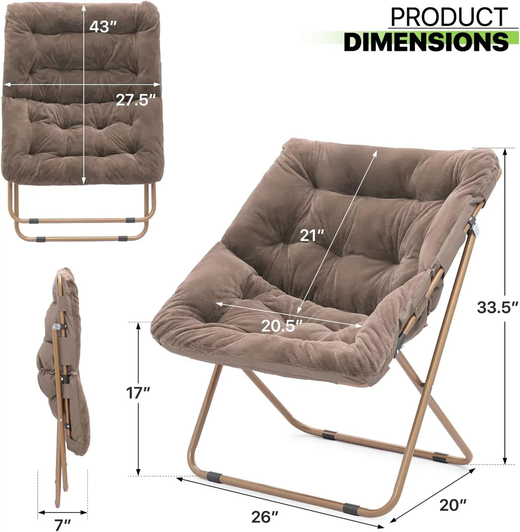 Beige Oversized Foldable Saucer Chair M919