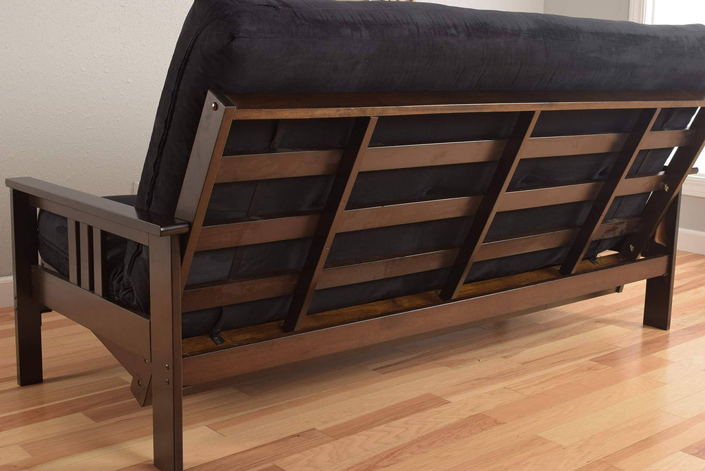 Full Futon with Linen Charcoal Mattress and Storage Drawers E3661