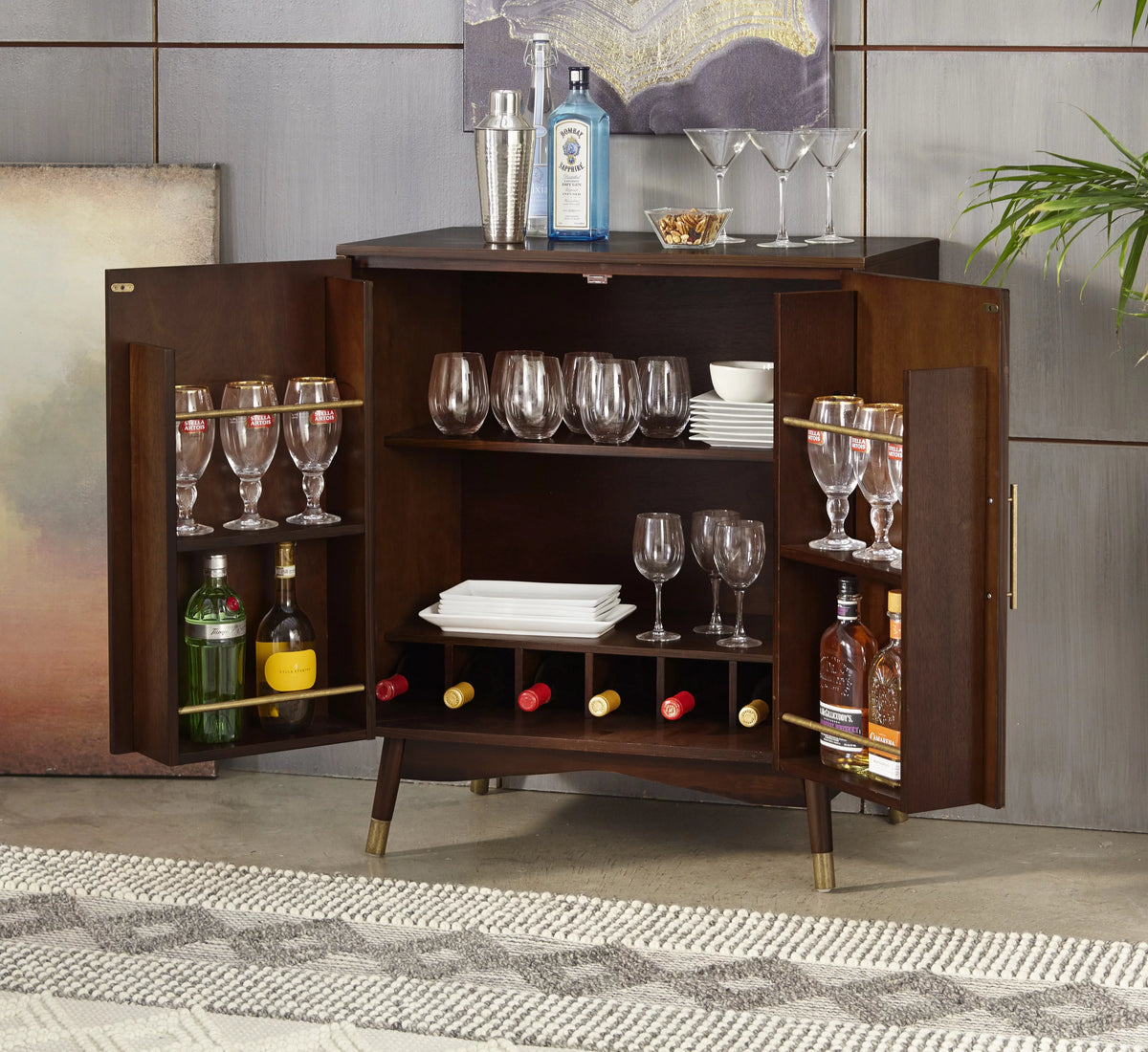 Walnut Bar Cabinet C748084