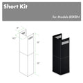 2-12 In. Short Chimney Pieces Black Stainless A120