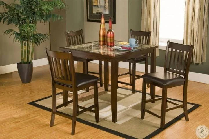 Espresso Faux Marble Pub Table E1923