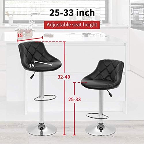 White PU Leather Swivel Barstools Set of 2 B595