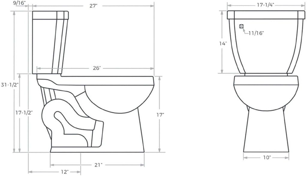Round Chair Height Toilet D48804