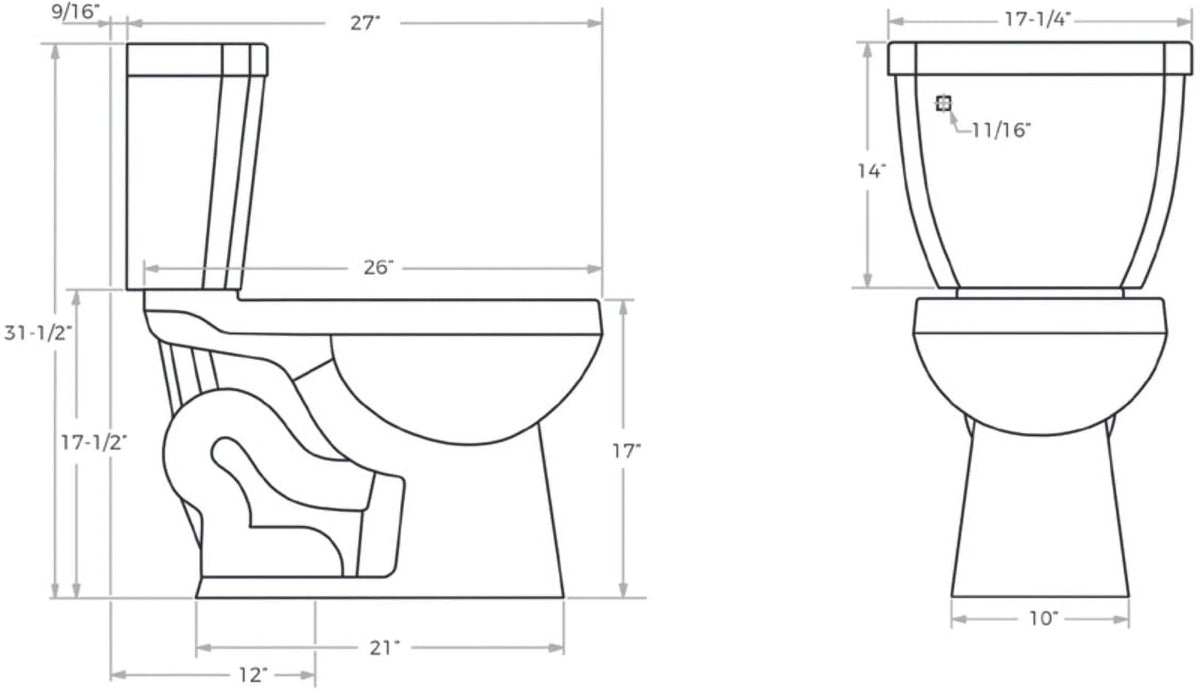 Round Chair Height Toilet D48804