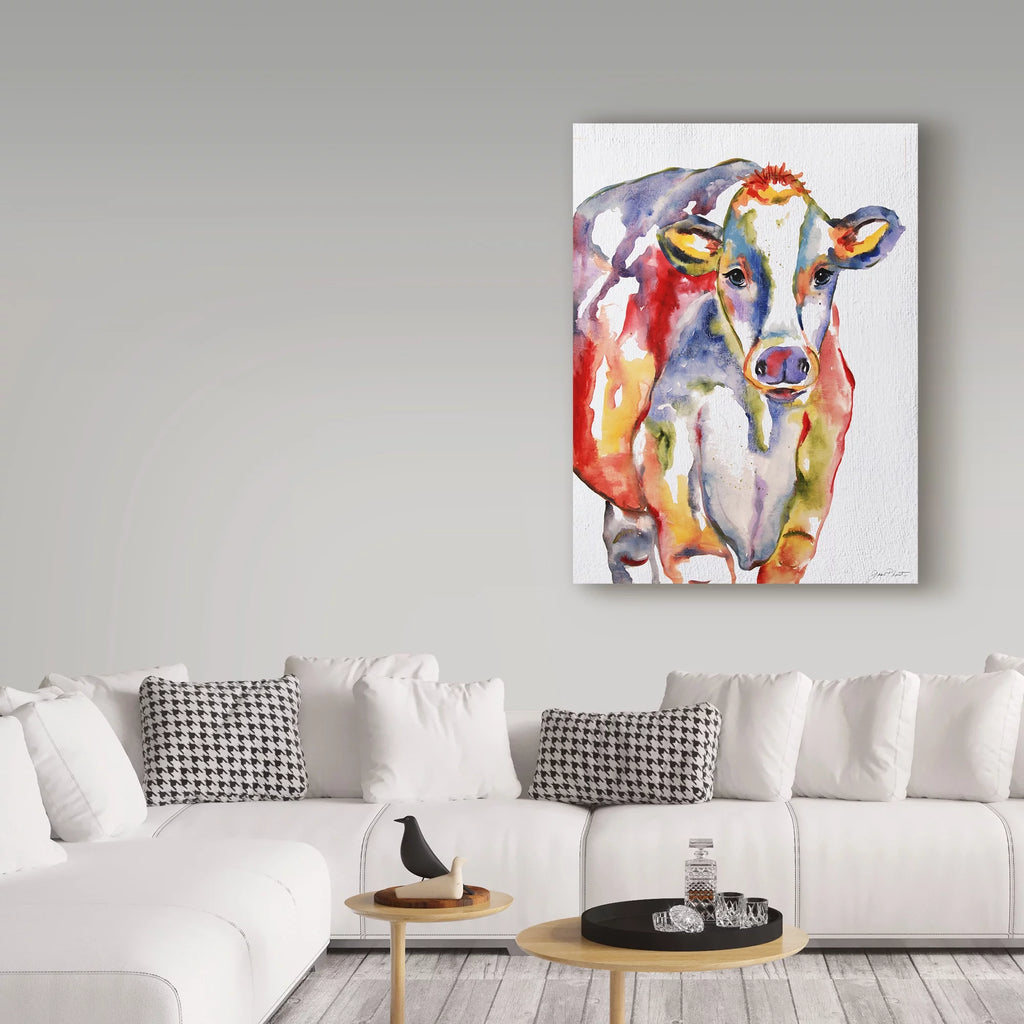 Colorful Cow Canvas Art E2781