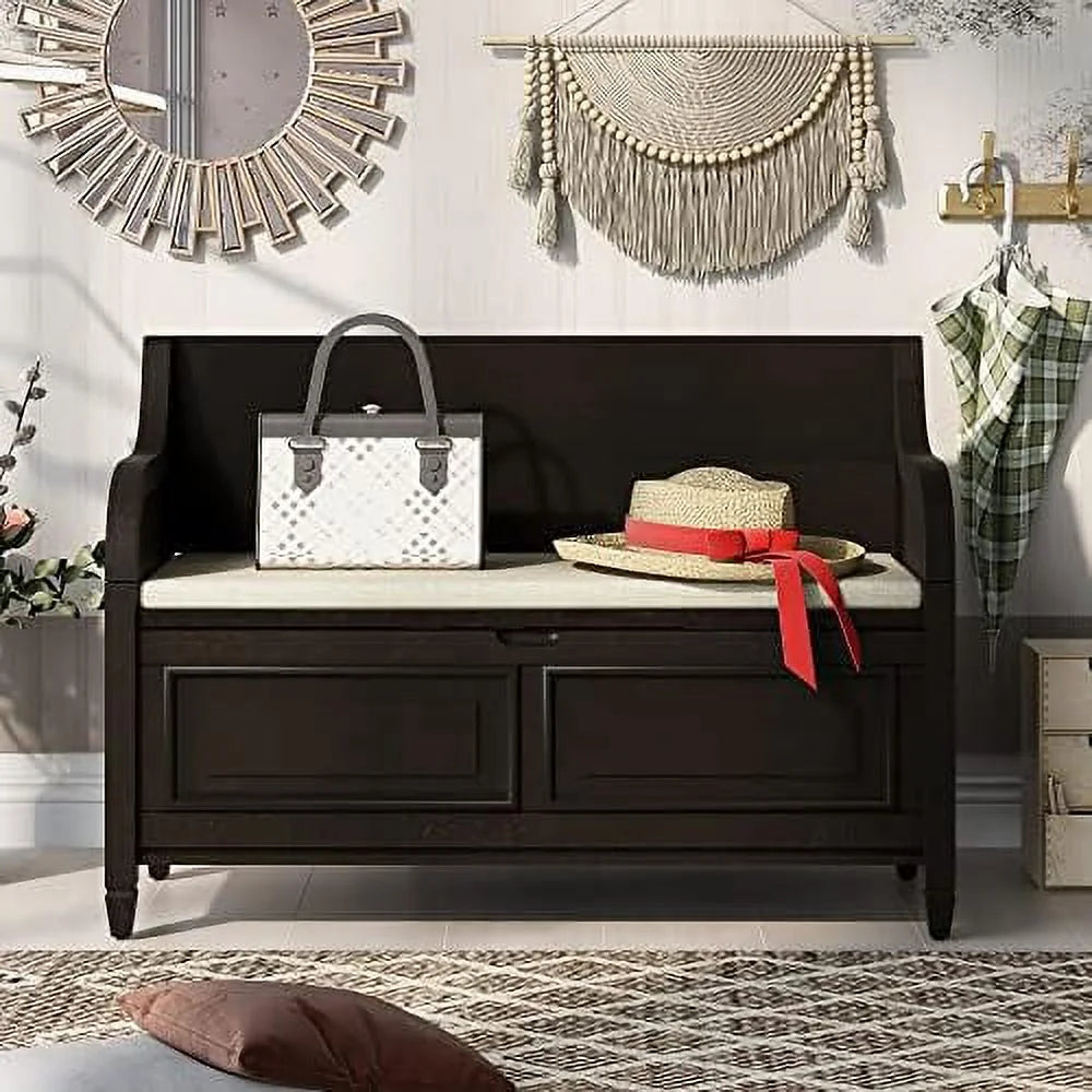 Wooden Entryway Bench with Shoe Cabinets Y484185